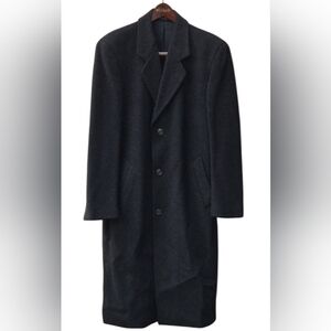 Silver Cloud Men's Dark Gray Wool/Cashmere Blend Long Overcoat